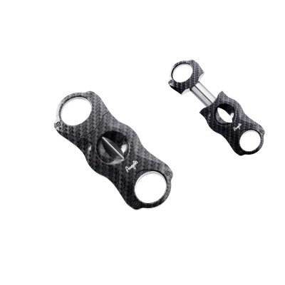 Angelo V-Cut Plastic Κόφτης Πούρων Carbon Black Ring 60